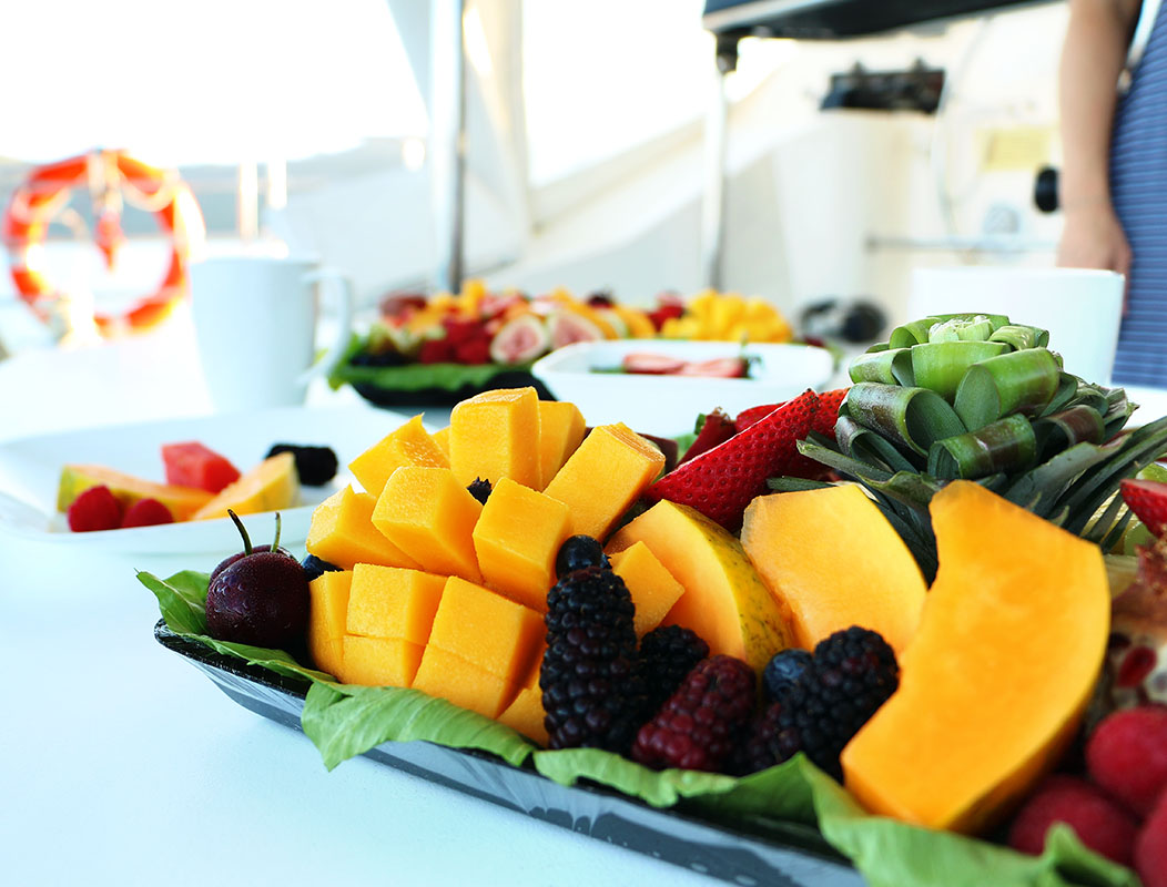 Whitsunday Yacht Chater Food And Provisioning Fruit Platter Charter Yachts Australia Kap